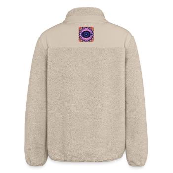 Kaleidoscopic eye mandala - Relaxed Fit Unisex Sherpa Jacket by Stanley/Stella - beige - Back