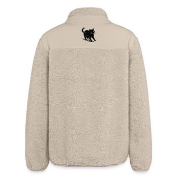 Gribouillis de chat noir décalé – Ambiance mignonne et inquiétante - Veste sherpa unisexe coupe décontractée Stanley/Stella - beige - Dos