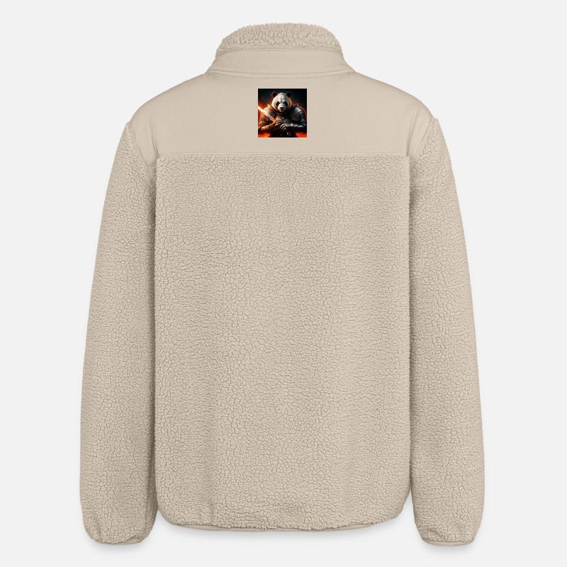 Panda Krieger in Feuerrüstung - Relaxed Fit Unisex Sherpajacke von Stanley/Stella - Beige