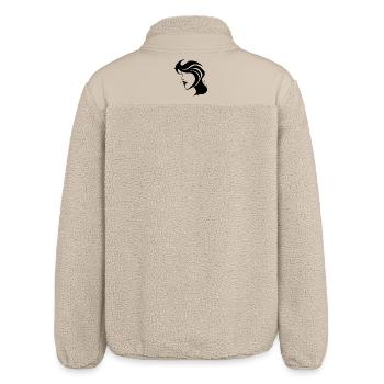 Silhouette Woman - Abstract Face - Relaxed Fit Unisex Sherpa Jacket by Stanley/Stella - beige - Back