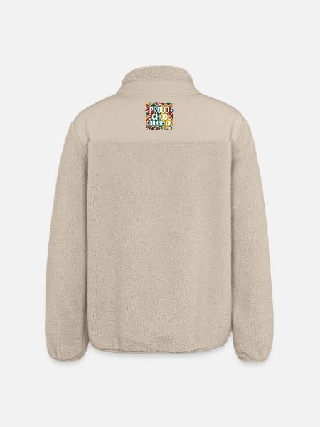 Stolzer Schulberater Geometrisch-Abstraktes Design - Relaxed Fit Unisex Sherpajacke von Stanley/Stella - Beige