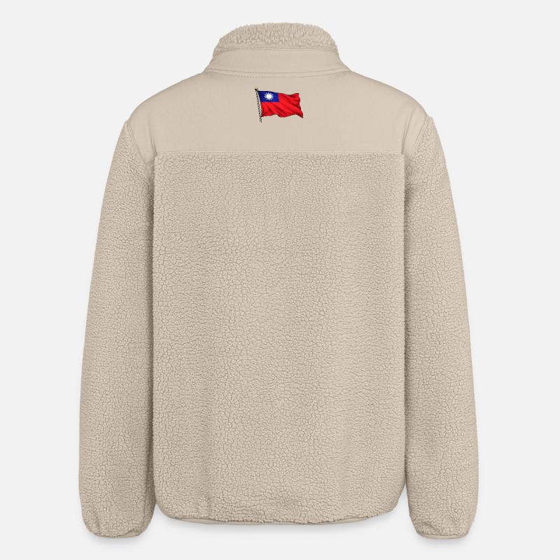 Drapeau de Taïwan - Veste sherpa unisexe coupe décontractée Stanley/Stella - beige