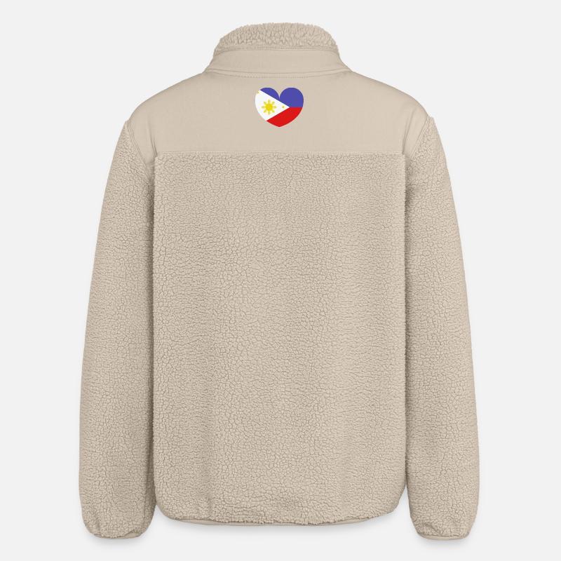 Drapeau du cœur des Philippines - Veste sherpa unisexe coupe décontractée Stanley/Stella - beige