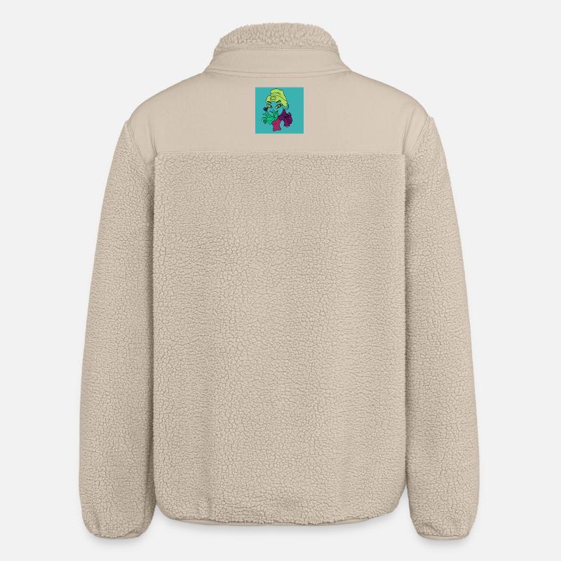 Neon-Graffiti-Maskottchen - Relaxed Fit Unisex Sherpajacke von Stanley/Stella - Beige
