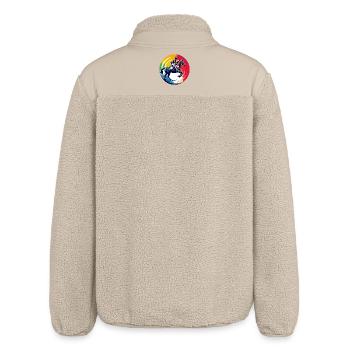 Motif du saut d’obstacles à cheval arc-en-ciel - Veste sherpa unisexe coupe décontractée Stanley/Stella - beige - Dos