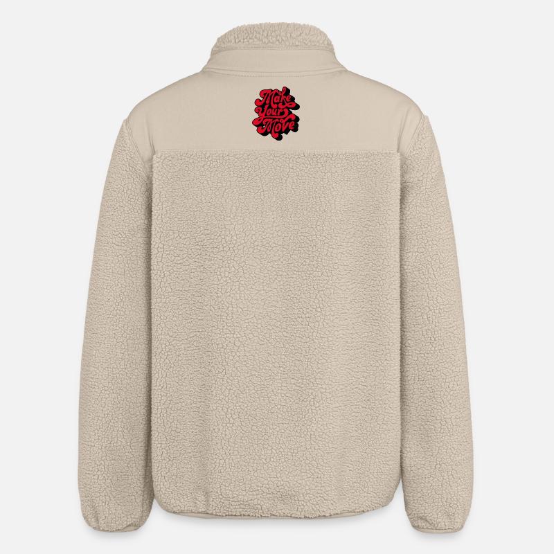 Make Your Love Retro Script - Relaxed Fit Unisex Sherpa Jacket by Stanley/Stella - beige