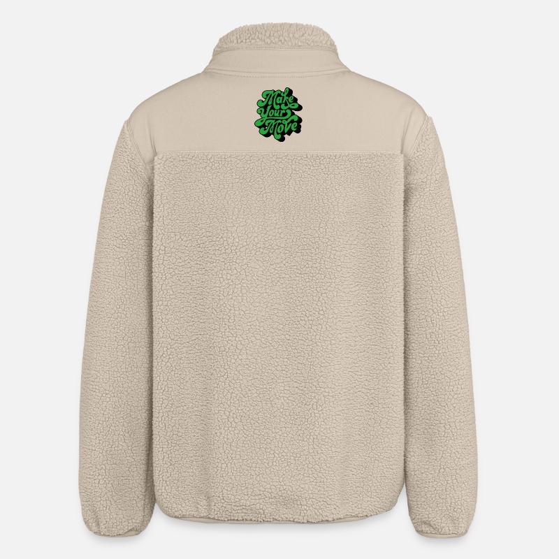 Passez à l’action – Rétro Handtext - Veste sherpa unisexe coupe décontractée Stanley/Stella - beige