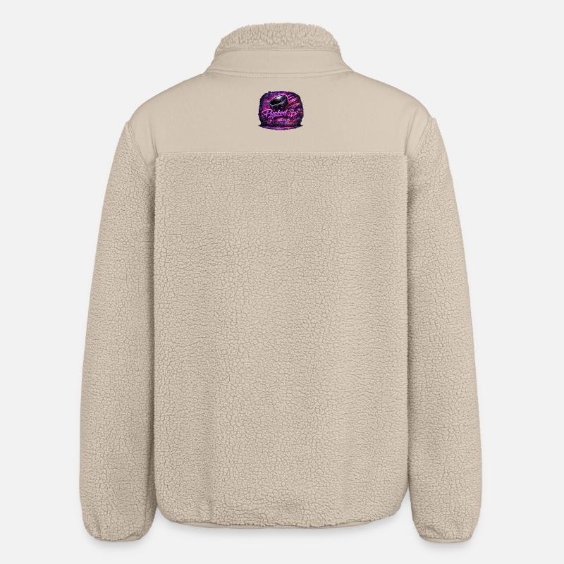 Picked Up Neon Graffiti - Relaxed Fit Unisex Sherpa Jacket by Stanley/Stella - beige