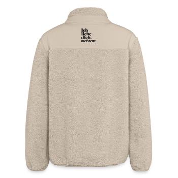 Ich liebe dich meistens - Typografie roter Akzent - Relaxed Fit Unisex Sherpajacke von Stanley/Stella - Beige - Hinten