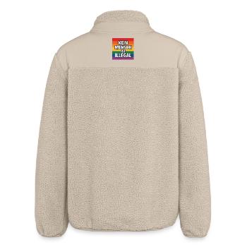 No One Is Illegal - Against the Right - Relaxed Fit Unisex Sherpa Jacket by Stanley/Stella - beige - Back