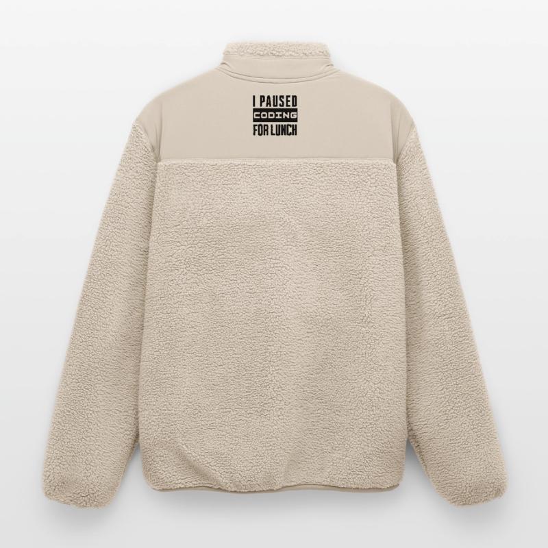 Nerd Coding , I Paused Coding for Lunch Relaxed Fit Unisex Sherpa Jacket by Stanley/Stella