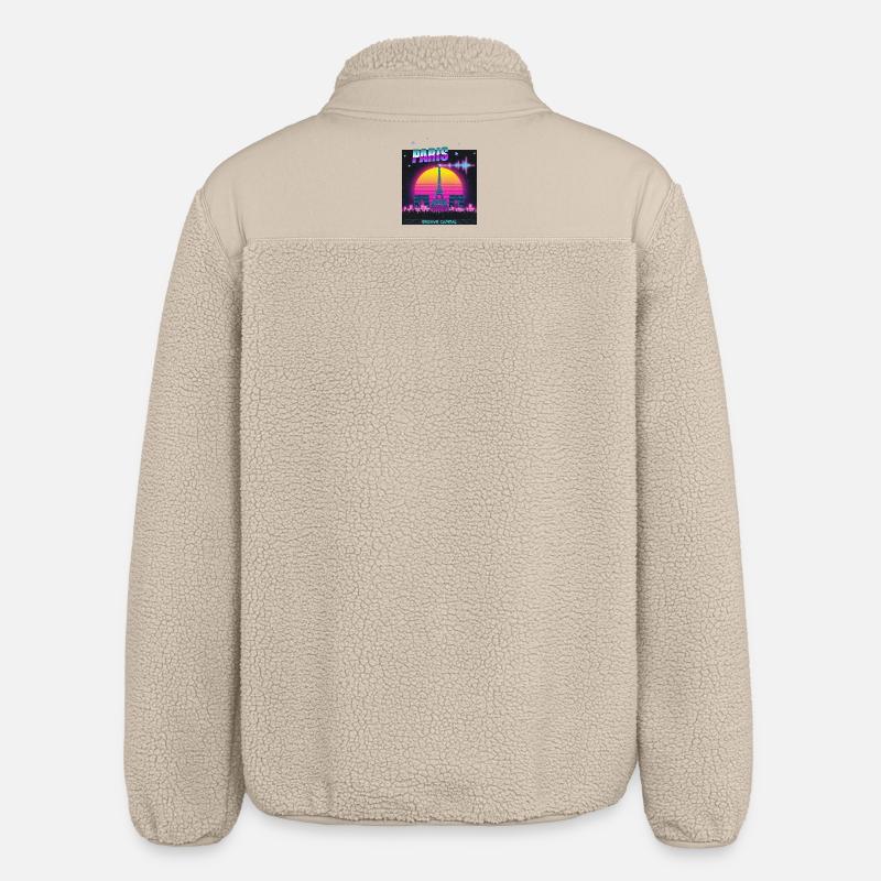 Paris Retro Wave Techno - Veste sherpa unisexe coupe décontractée Stanley/Stella - beige