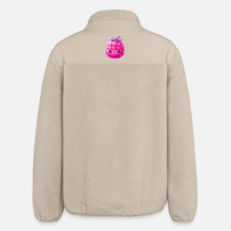Kawaii Raspberry Cuddle Character - Relaxed Fit Unisex Sherpa Jacket by Stanley/Stella - beige