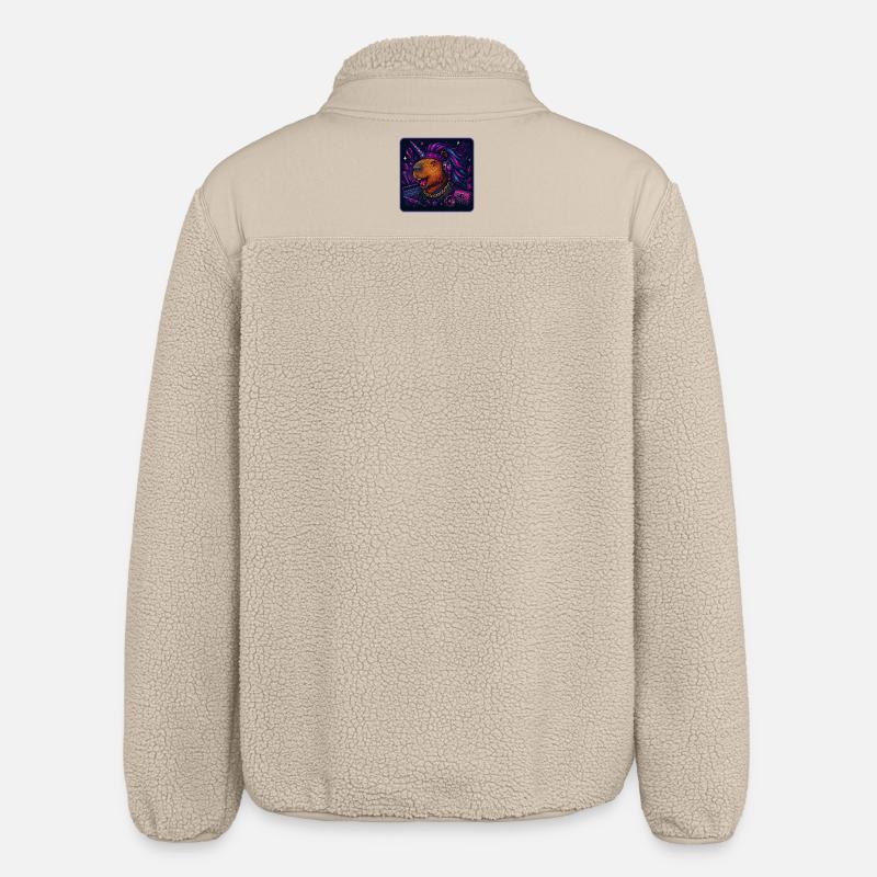 Capybara Einhorn Retro DJ - Relaxed Fit Unisex Sherpajacke von Stanley/Stella - Beige
