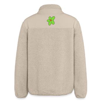 Lime Flower Pop Art - Relaxed Fit Unisex Sherpa Jacket by Stanley/Stella - beige - Back
