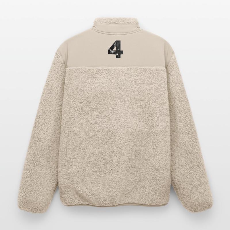 Black four-scratch pattern Relaxed Fit Unisex Sherpa Jacket by Stanley/Stella