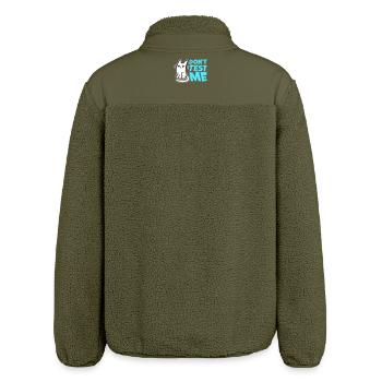 Don't Test Me Katze Frech Lustig Zitat Spruch Logo - Relaxed Fit Unisex Sherpajacke von Stanley/Stella - Khaki - Hinten