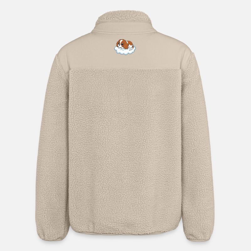 Chiot cavalier rêveur sur un nuage - Veste sherpa unisexe coupe décontractée Stanley/Stella - beige
