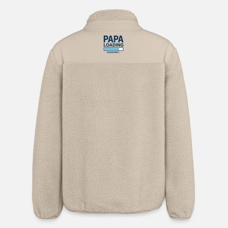 Papa loading please wait - Bientôt papa ? - Veste sherpa unisexe coupe décontractée Stanley/Stella - beige
