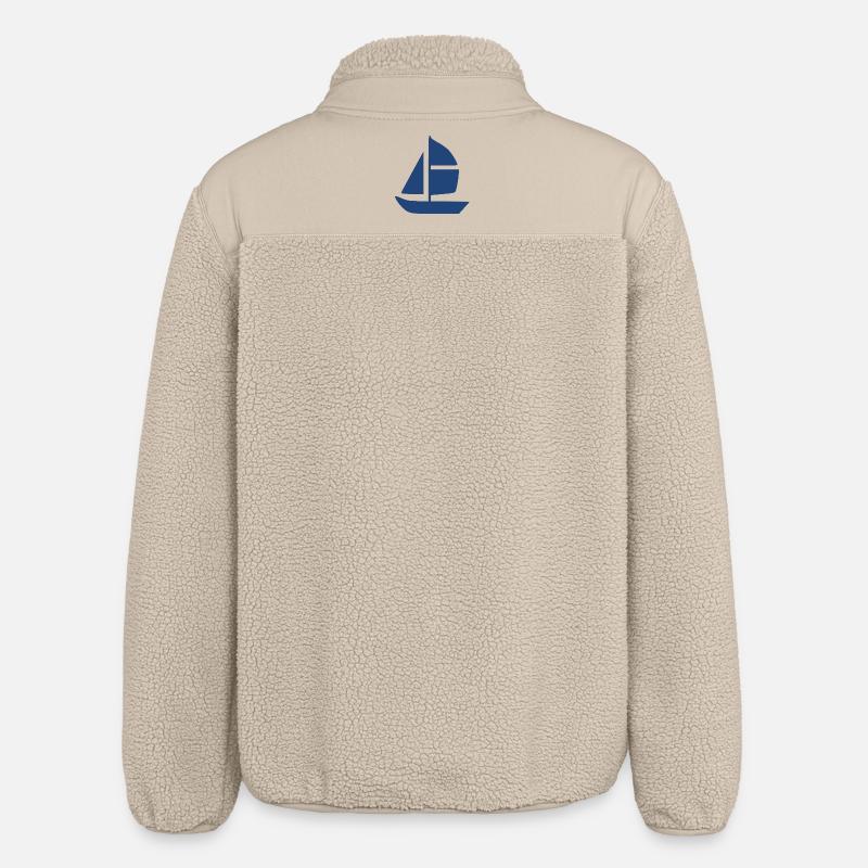 Sailboat Sailing Ship Sailing Gift - Relaxed Fit Unisex Sherpa Jacket by Stanley/Stella - beige