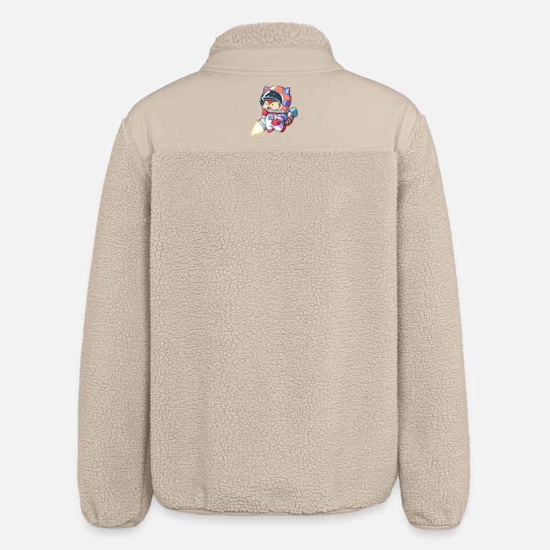 Astronaute chat en combinaison spatiale - Veste sherpa unisexe coupe décontractée Stanley/Stella - beige