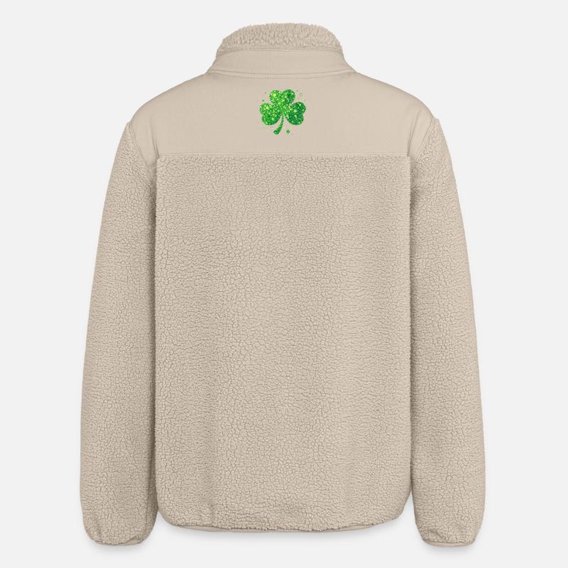 Fête de la Saint-Patrick Trèfle Lucky - Veste sherpa unisexe coupe décontractée Stanley/Stella - beige