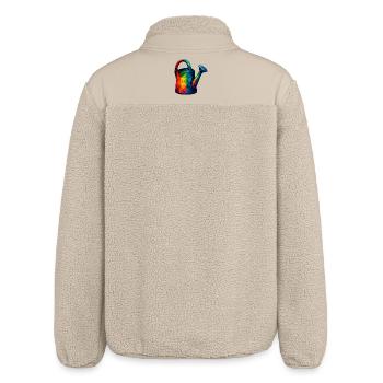 Low Poly Watering Can: Geometric Art for Garden - Relaxed Fit Unisex Sherpa Jacket by Stanley/Stella - beige - Back