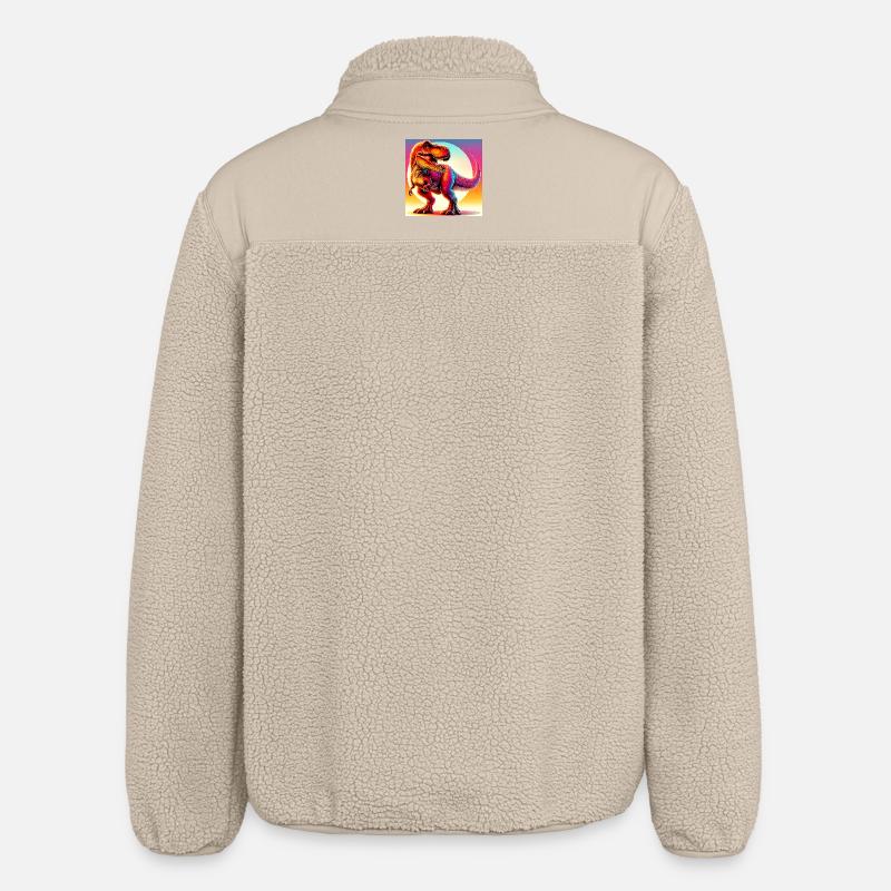 Dinosaurier - Relaxed Fit Unisex Sherpajacke von Stanley/Stella - Beige