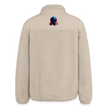 Totenkopf Rose Dark Art Neon Schädel Motiv - Relaxed Fit Unisex Sherpajacke von Stanley/Stella - Beige - Hinten