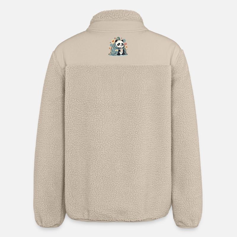 Cuddly panda under cloud cover - Relaxed Fit Unisex Sherpa Jacket by Stanley/Stella - beige