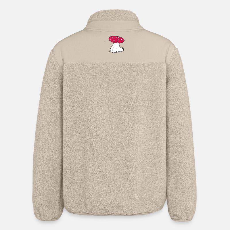 Motif de dessin animé Red Toadstool - Veste sherpa unisexe coupe décontractée Stanley/Stella - beige