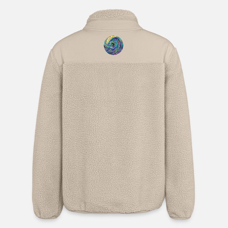 Vague de surf psychédélique - Veste sherpa unisexe coupe décontractée Stanley/Stella - beige