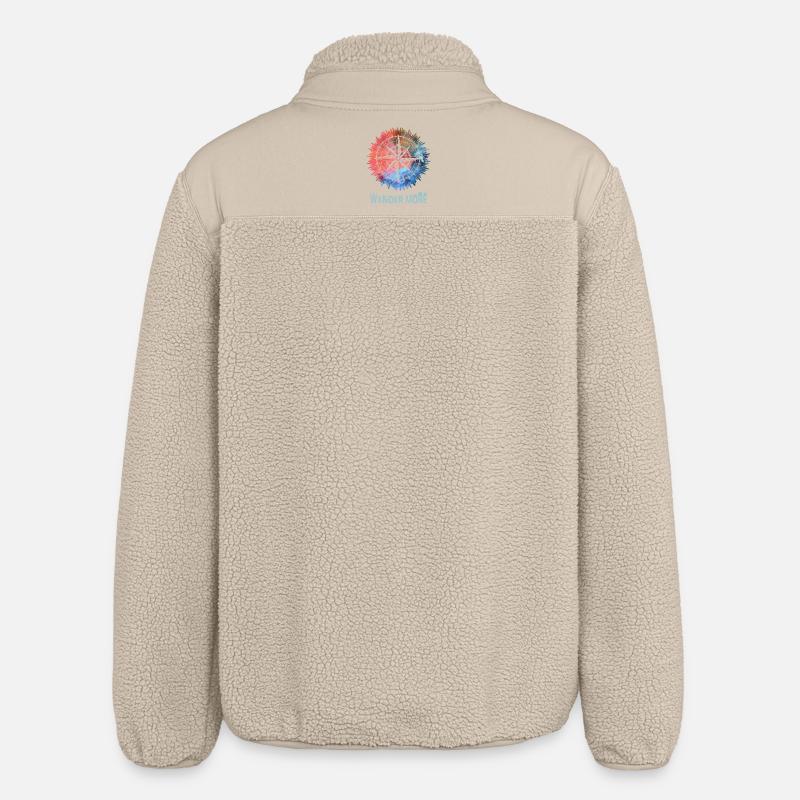 Wander More Compass Batik - Relaxed Fit Unisex Sherpajacke von Stanley/Stella - Beige