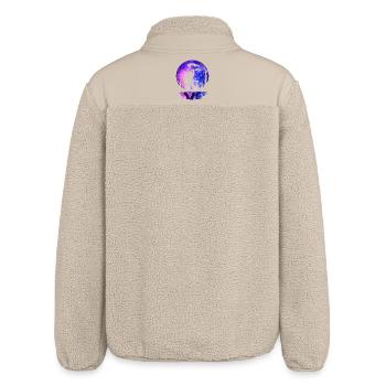 Bigfoot Alien Rock On Shield Sasquatch Yeti Moon - Relaxed Fit Unisex Sherpa Jacket by Stanley/Stella - beige - Back