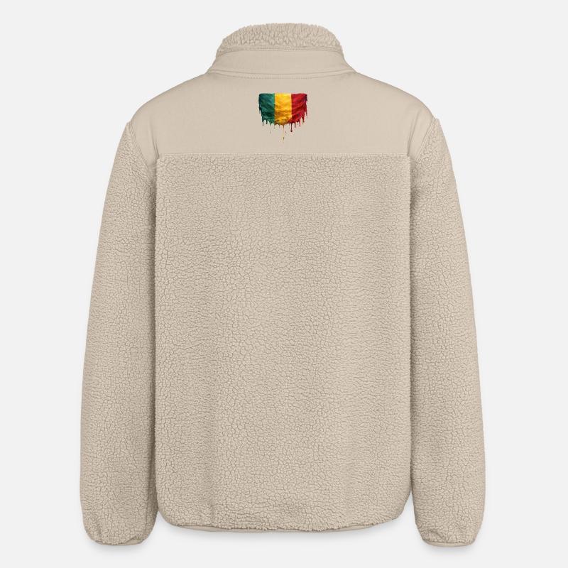 Mali Flag in Drop Art - Relaxed Fit Unisex Sherpa Jacket by Stanley/Stella - beige