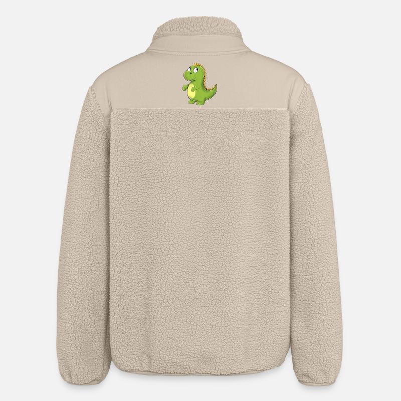 Glade grønne Dino - Stanley/Stella unisex sherpajakke afslappet pasform - beige