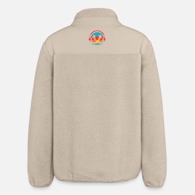 Beach Summer Palm Tree - Relaxed Fit Unisex Sherpa Jacket by Stanley/Stella - beige