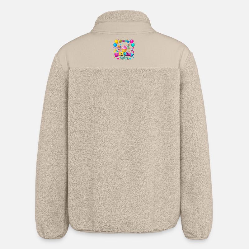 Aujourd’hui, c’est mon anniversaire - Veste sherpa unisexe coupe décontractée Stanley/Stella - beige