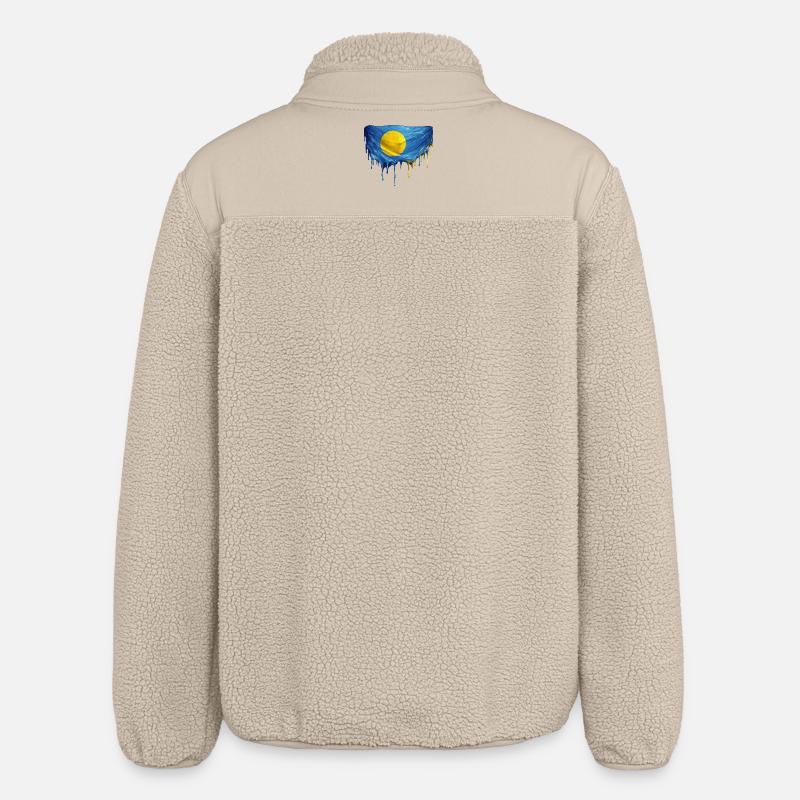 Drapeau Dégoulinant de Palaos - Veste sherpa unisexe coupe décontractée Stanley/Stella - beige