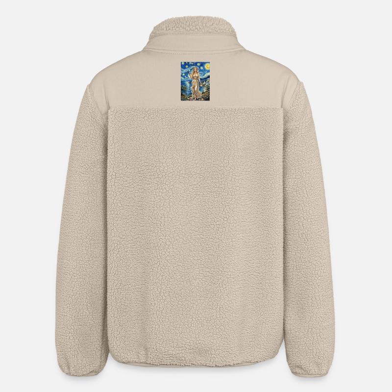Aphrodite Starry Night - Relaxed Fit Unisex Sherpa Jacket by Stanley/Stella - beige