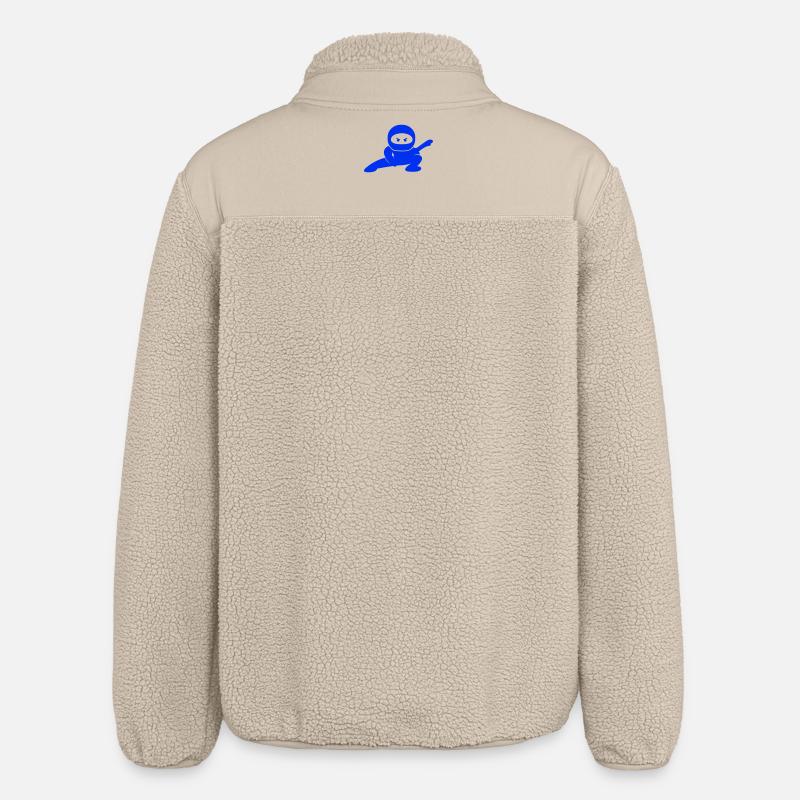 Blauer Ninja in Aktionspose - Relaxed Fit Unisex Sherpajacke von Stanley/Stella - Beige