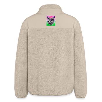 owl - Relaxed Fit Unisex Sherpa Jacket by Stanley/Stella - beige - Back
