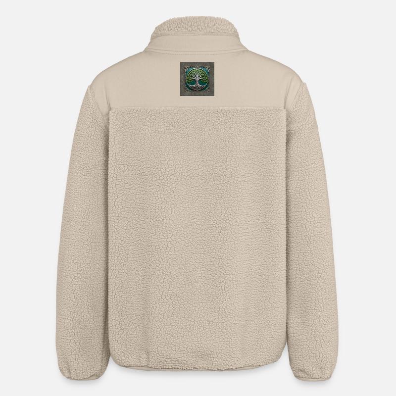 Arbre de Vie Circulaire d’Argent - Veste sherpa unisexe coupe décontractée Stanley/Stella - beige