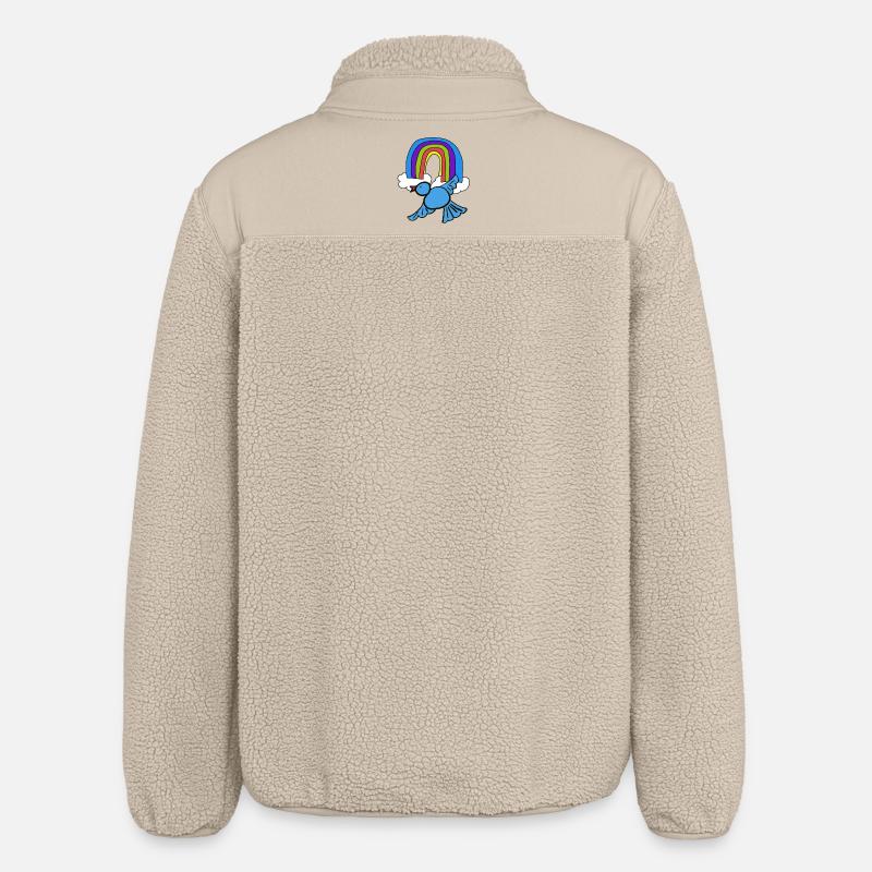 Nuages arc-en-ciel : Oiseau dans le ciel - Veste sherpa unisexe coupe décontractée Stanley/Stella - beige