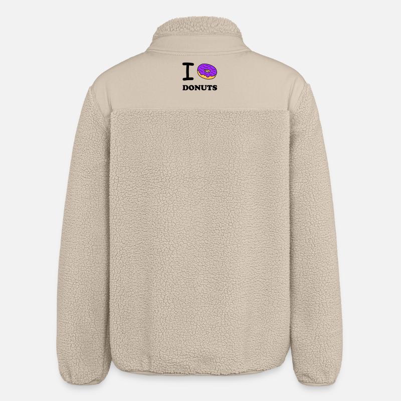 I Love Donuts - Relaxed Fit Unisex Sherpajacke von Stanley/Stella - Beige