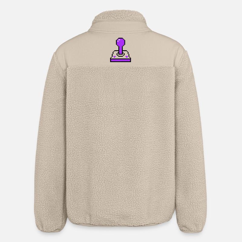 Arcade Joystick Retro Konsole - Relaxed Fit Unisex Sherpajacke von Stanley/Stella - Beige