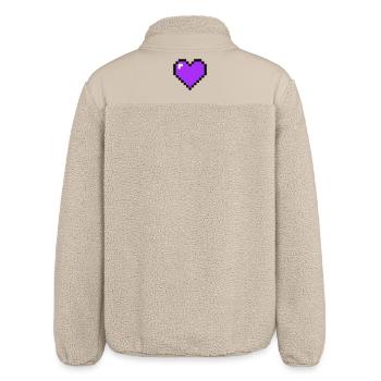 Pixel Heart 8-Bit Health - Relaxed Fit Unisex Sherpa Jacket by Stanley/Stella - beige - Back