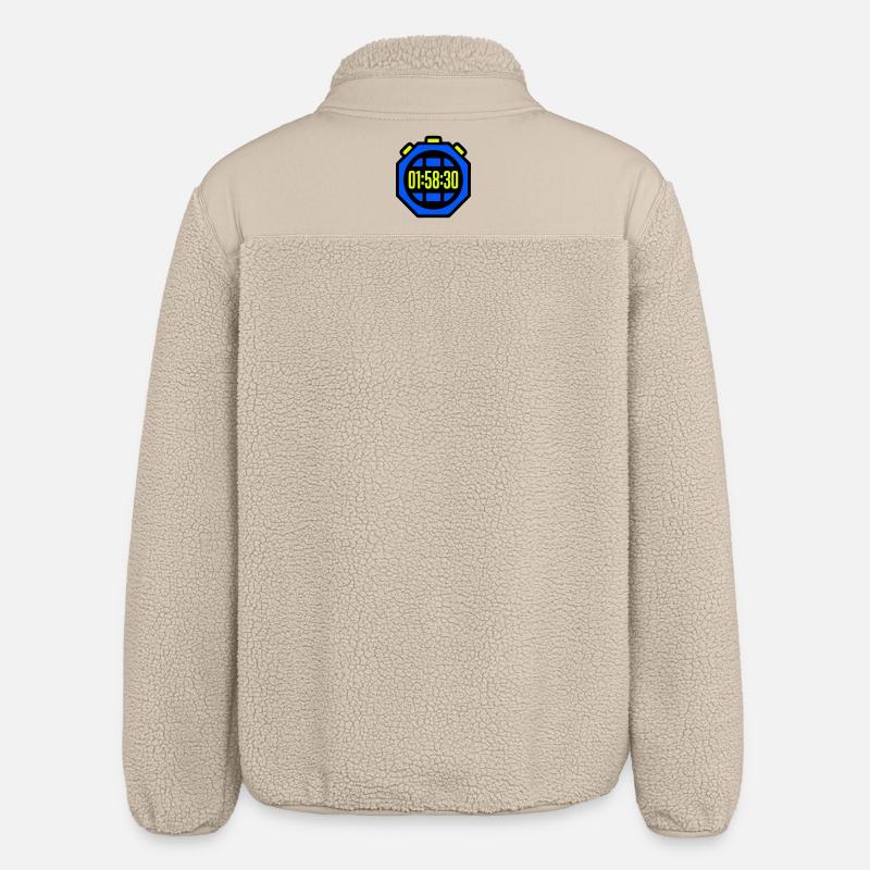 Stopwatch Best Time Half Marathon - Relaxed Fit Unisex Sherpa Jacket by Stanley/Stella - beige