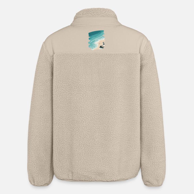 Palmiers de mer de plage - Veste sherpa unisexe coupe décontractée Stanley/Stella - beige