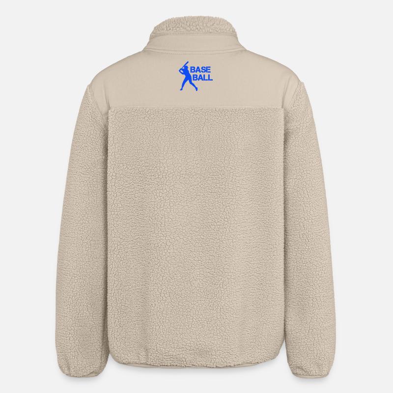 Silhouette de baseball en bleu éclat - Veste sherpa unisexe coupe décontractée Stanley/Stella - beige